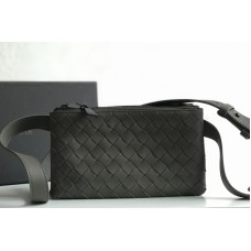 Bottega Veneta BV Mini messenger bag In Gray classic woven nappa leather Bottega Veneta BV Mini messenger bag In Gray classic woven nappa leather