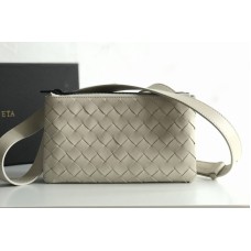 Bottega Veneta BV Mini messenger bag In White classic woven nappa leather Bottega Veneta BV Mini messenger bag In White classic woven nappa leather