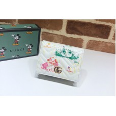 Gucci Online Exclusive Disney x Gucci GG Marmont card case wallet in White Leather Gucci Online Exclusive Disney x Gucci GG Marmont card case wallet in White Leather