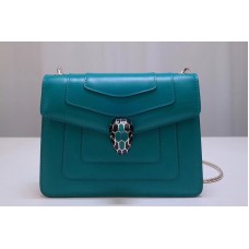 Bvlgari Serpenti Forever Flap Cover Bags Green Calf Leather Bvlgari Serpenti Forever Flap Cover Bags Green Calf Leather
