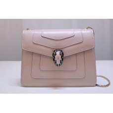 Bvlgari Serpenti Forever Flap Cover Bags Beige Calf Leather Bvlgari Serpenti Forever Flap Cover Bags Beige Calf Leather