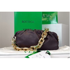 Bottega Veneta Chain Pouch Shoulder Bag in Purple Lambskin Leather With Gold Chain