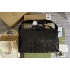 Gucci GG embossed duffle bag in Black GG embossed leather