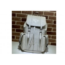 Gucci GG embossed backpack in White GG embossed leather
