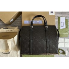 Gucci GG embossed tote bag in Black GG embossed leather