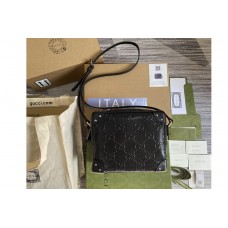 Gucci GG embossed shoulder bag in Black GG embossed leather