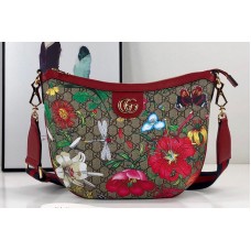 Gucci GG Flora shoulder bag in Beige/ebony GG Supreme canvas with Flora print