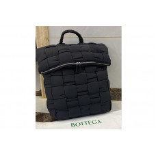 Bottega Veneta Fold-top padded backpack in Black nylon