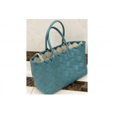 Bottega Veneta Tote Bag in Blue/White Intrecciato Nappa leather