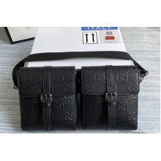 Gucci GG embossed belt bag in Black GG embossed leather