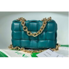 Bottega Veneta The Chain Cassette bag in Mallard Intrecciato Nappa leather With Gold Chain