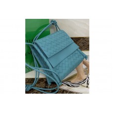 Bottega Veneta The Small Fold Crossbody back in soft Blue Nappa Leather
