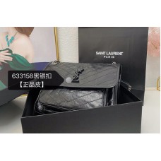 Saint Laurent niki mediu bag in Black vintage crinkled leather Saint Laurent niki mediu bag in Black vintage crinkled leather
