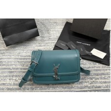 Saint Laurent SOLFERINO MEDIUM SATCHEL Bag IN Blue BOX SAINT LAURENT LEATHER Saint Laurent SOLFERINO MEDIUM SATCHEL Bag IN Blue BOX SAINT LAURENT LEATHER