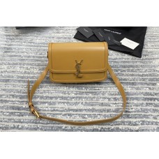 Saint Laurent SOLFERINO MEDIUM SATCHEL Bag IN Brown BOX SAINT LAURENT LEATHER Saint Laurent SOLFERINO MEDIUM SATCHEL Bag IN Brown BOX SAINT LAURENT LEATHER