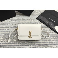 Saint Laurent SOLFERINO MEDIUM SATCHEL Bag IN White BOX SAINT LAURENT LEATHER Saint Laurent SOLFERINO MEDIUM SATCHEL Bag IN White BOX SAINT LAURENT LEATHER