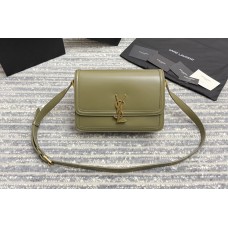 Saint Laurent SOLFERINO MEDIUM SATCHEL Bag IN Green BOX SAINT LAURENT LEATHER Saint Laurent SOLFERINO MEDIUM SATCHEL Bag IN Green BOX SAINT LAURENT LEATHER
