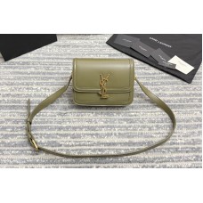 Saint Laurent SOLFERINO SMALL SATCHEL IN Natural Green Box Saint Laurent Leather Saint Laurent SOLFERINO SMALL SATCHEL IN Natural Green Box Saint Laurent Leather