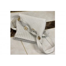 Bottega Veneta Fold Cross-body bag in White Intrecciato Nappa leather