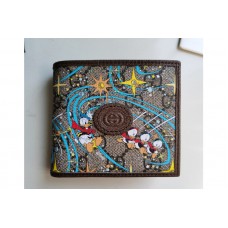 Gucci Disney x Gucci Donald Duck billfold wallet in Beige and ebony GG Supreme canvas