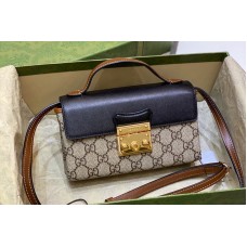 Gucci Padlock mini bag in Beige and ebony GG Supreme canvas