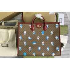 Gucci Doraemon x Gucci large tote bag in Beige/ebony mini GG Supreme and Doraemon Print Gucci Doraemon x Gucci large tote bag in Beige/ebony mini GG Supreme and Doraemon Print