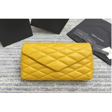 Saint Laurent sade puffer envelope clutch in Yellow lambskin Saint Laurent sade puffer envelope clutch in Yellow lambskin