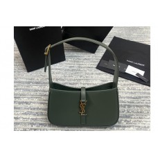 Saint Laurent LE 5 À 7 HOBO BAG IN Green Smooth LEATHER Saint Laurent LE 5 À 7 HOBO BAG IN Green Smooth LEATHER