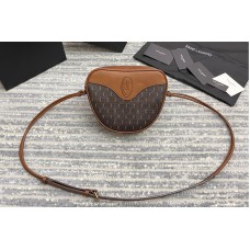 Saint Laurent 2 LE MONOGRAMME CŒUR BAG IN CANVAS AND SMOOTH LEATHER