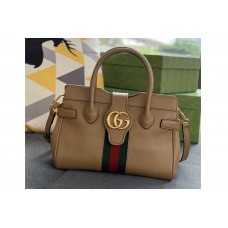 Gucci Small top handle bag with Double G in Brown Leather Gucci Small top handle bag with Double G in Brown Leather