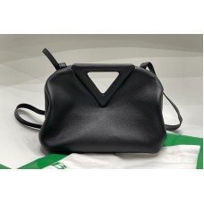 Bottega Veneta Point Leather top handle bag in Black Calf Leather