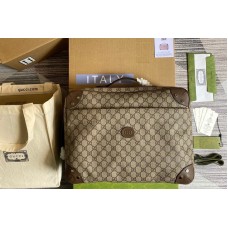 Gucci GG briefcase Backpack Bag in Brown GG Supreme canvas