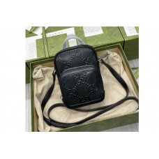 Gucci GG embossed mini bag in Black GG embossed leather