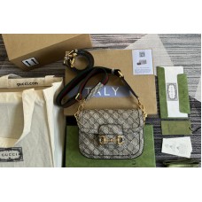Gucci x Balenciaga Horsebit 1955 mini bag in Beige and ebony GG Supreme canvas Gucci x Balenciaga Horsebit 1955 mini bag in Beige and ebony GG Supreme canvas