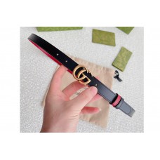 Gucci GG Marmont 20mm reversible belt in Black/Red Leather Gold Buckle Gucci GG Marmont 20mm reversible belt in Black/Red Leather Gold Buckle