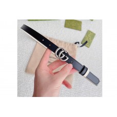 Gucci GG Marmont 20mm reversible belt in Black/White Leather Silver Buckle Gucci GG Marmont 20mm reversible belt in Black/White Leather Silver Buckle