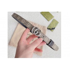 Gucci GG Marmont 20mm reversible belt in GG Supreme canvas/Black Leather Silver Buckle Gucci GG Marmont 20mm reversible belt in GG Supreme canvas/Black Leather Silver Buckle