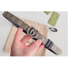 Gucci GG Marmont 20mm reversible belt in GG Supreme canvas/Black Leather Silver Buckle Gucci GG Marmont 20mm reversible belt in GG Supreme canvas/Black Leather Silver Buckle
