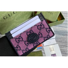 Gucci GG Multicolor card case wallet in Pink and blue GG canvas Gucci GG Multicolor card case wallet in Pink and blue GG canvas