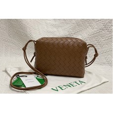Bottega Veneta Loop cross-body mini bag in Brown Intreccio leather