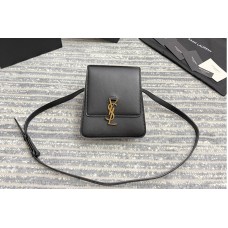 Saint Laurent KAIA NORTH/SOUTH SATCHEL IN Black VEGETABLE-TANNED LEATHER