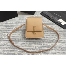 Saint Laurent KAIA NORTH/SOUTH SATCHEL IN Brown VEGETABLE-TANNED LEATHER
