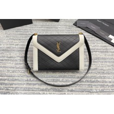 Saint Laurent GABY SATCHEL bag IN Black/White VINTAGE LAMBSKIN