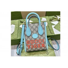 Gucci Tiger GG mini tote bag in Beige and ebony GG Supreme canvas Gucci Tiger GG mini tote bag in Beige and ebony GG Supreme canvas
