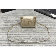Saint Laurent MONOGRAM MINI NOLITA bag IN Gold LAMÉ LEATHER Saint Laurent MONOGRAM MINI NOLITA bag IN Gold LAMÉ LEATHER