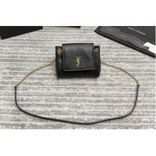 Saint Laurent MONOGRAM MINI NOLITA bag IN Black LAMÉ LEATHER Saint Laurent MONOGRAM MINI NOLITA bag IN Black LAMÉ LEATHER