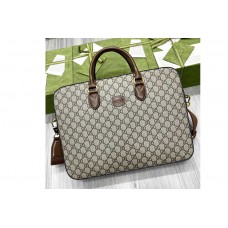 Gucci Business case with Interlocking G in Beige and ebony GG Supreme canvas Gucci Business case with Interlocking G in Beige and ebony GG Supreme canvas