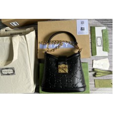 Gucci Small GG shoulder bag in Black debossed GG leather Gucci Small GG shoulder bag in Black debossed GG leather