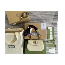 Gucci Small top handle bag with Bamboo in White leather Gucci Small top handle bag with Bamboo in White leather