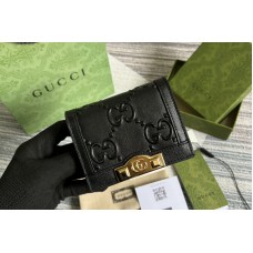 Gucci GG card case wallet in Black GG leather